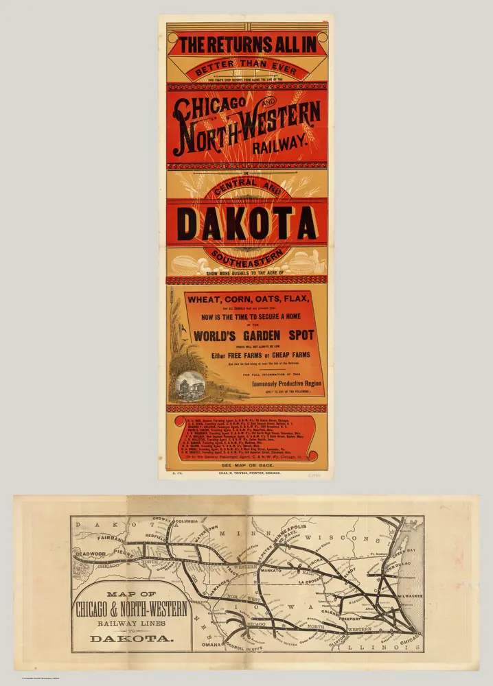 Map Of Chicago & North-Western Railway Lines (To) Dakota.