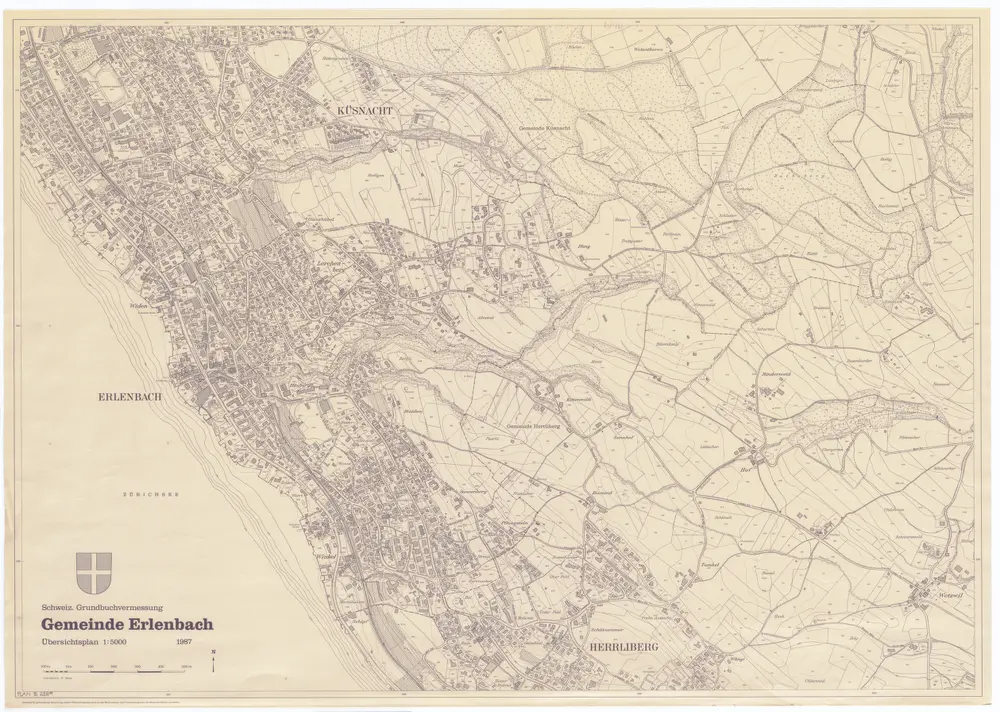 Erlenbach: Gemeinde; Übersichtsplan (Schweizerische Grundbuchvermessung)