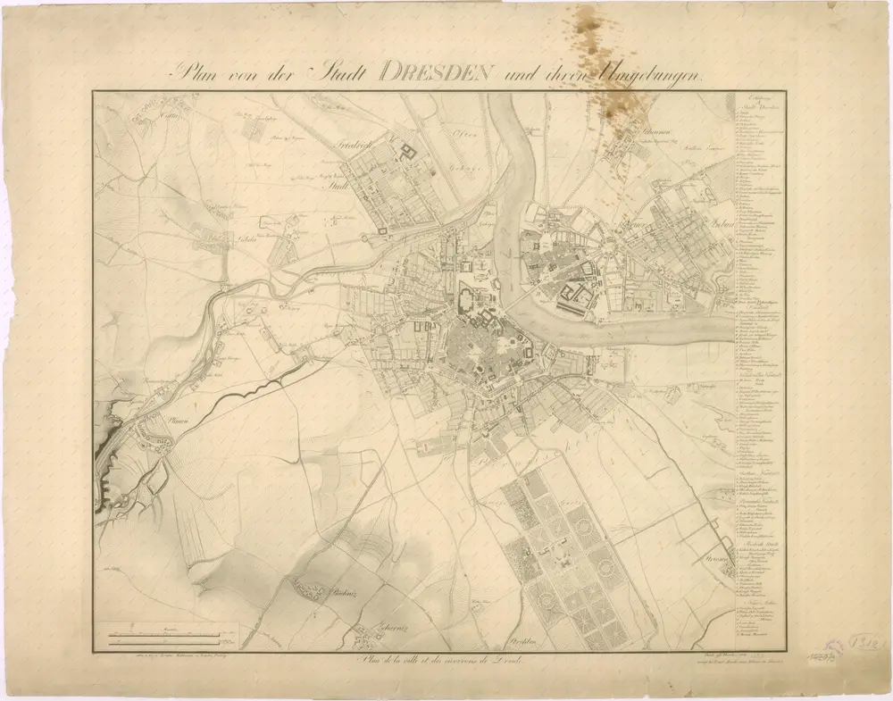 Plan von der Stadt Dresden und ihren Ungebungen