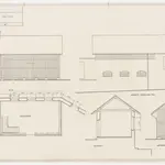 Gossau: Waschhaus und Holzschuppen; Grundriss, Ansichten und Querschnitt