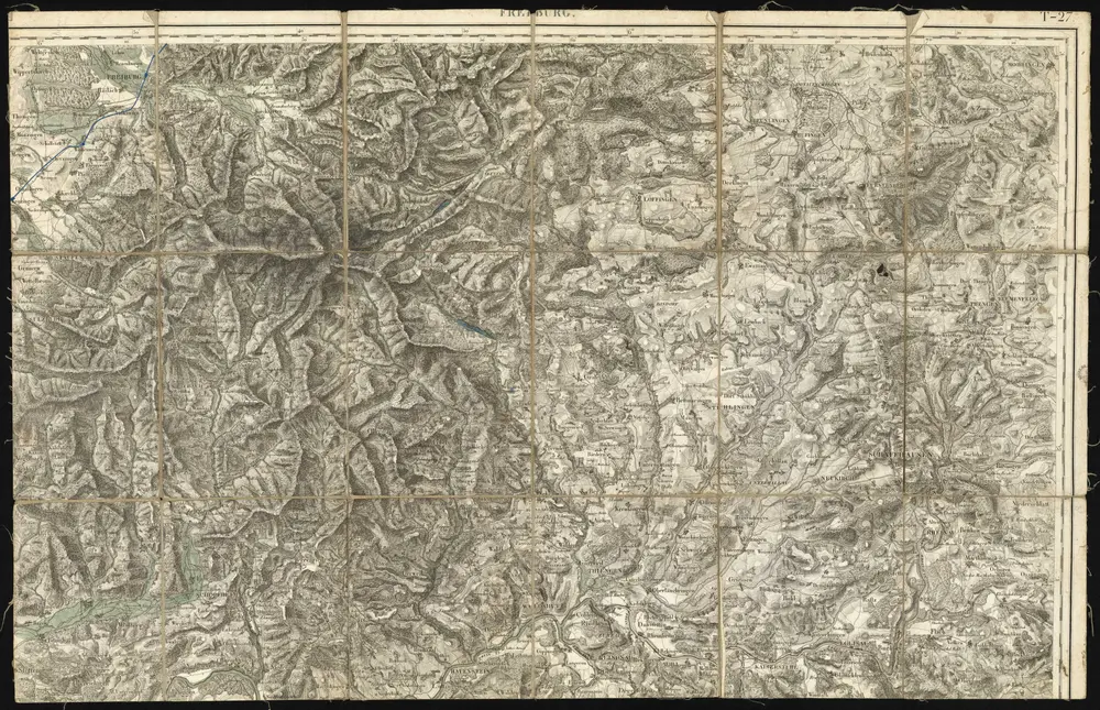 HStAS N 100_Nr. 347_ : "Carte topographique de l'Ancienne Souabe et d'une portion des pays limitrophes / commencée en 1801 par les soins du général Moreau ; exécutée au Dépôt de la Guerre, à l'Echelle d'un Mètre pour 100.000 Mètres et publiée par autorisation de Sa Majesté, sous le Ministère de S.E.M. le Marquis de Gouvion Saint-Cyr"