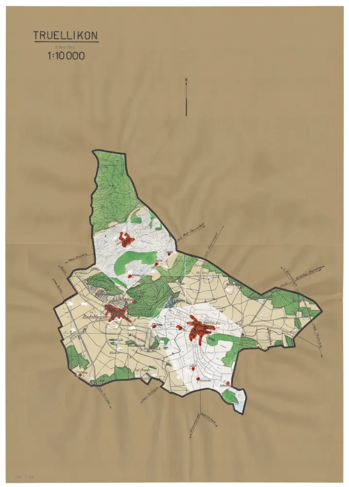 Trüllikon: Definition der Siedlungen für die eidgenössische Volkszählung am 01.12.1950; Siedlungskarte