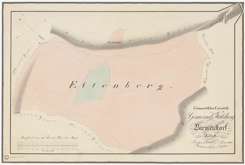 Birmensdorf: Gemeinde- und Genossenschaftswaldungen: Gemeindewaldung Ättenberg (Ettenberg); Grundriss (Tab. IV)