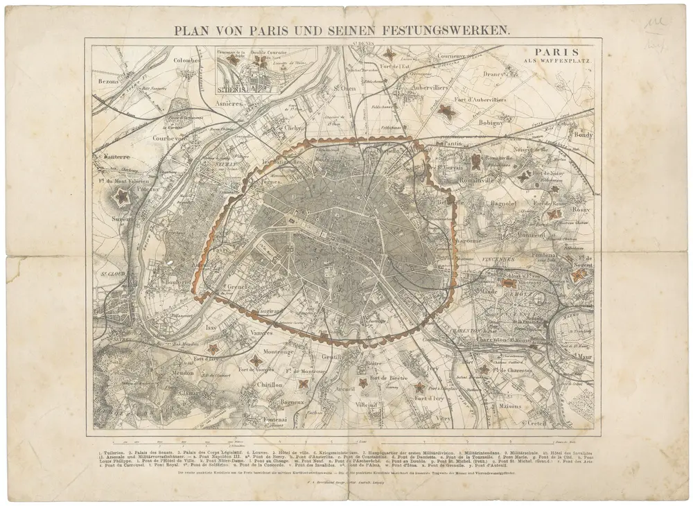 Plan von Paris und seinen Festungswerken