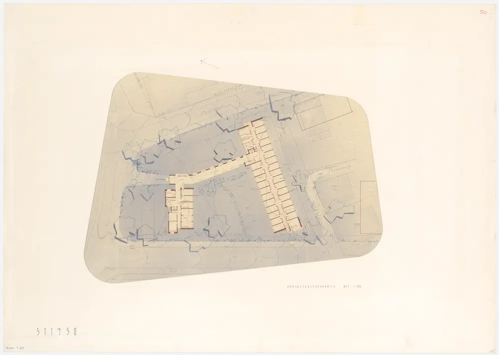 Zürich: Schwesternhaus des Kantonsspitals Zürich; Projekt 311930; Erdgeschoss; Grundriss und Situationsplan