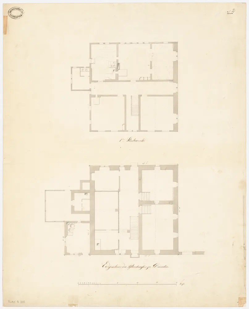 Dürnten: Pfarrhaus, Erdgeschoss und 1. Stock; Grundrisse (Nr. 2)