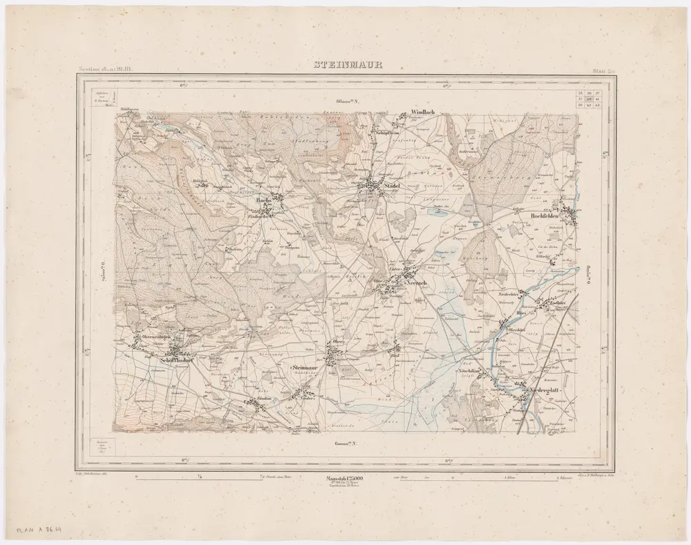 Topographischer Atlas der Schweiz (Siegfried-Karte): Den Kanton Zürich betreffende Blätter: Blatt 40: Steinmaur