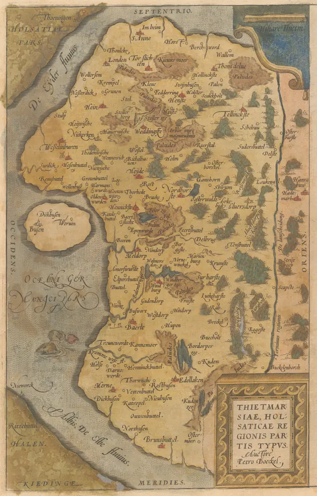 Thietmarsiae, Holsaticae Regionis Partis Typus. [Karte], in: Theatrum orbis terrarum, S. 58.