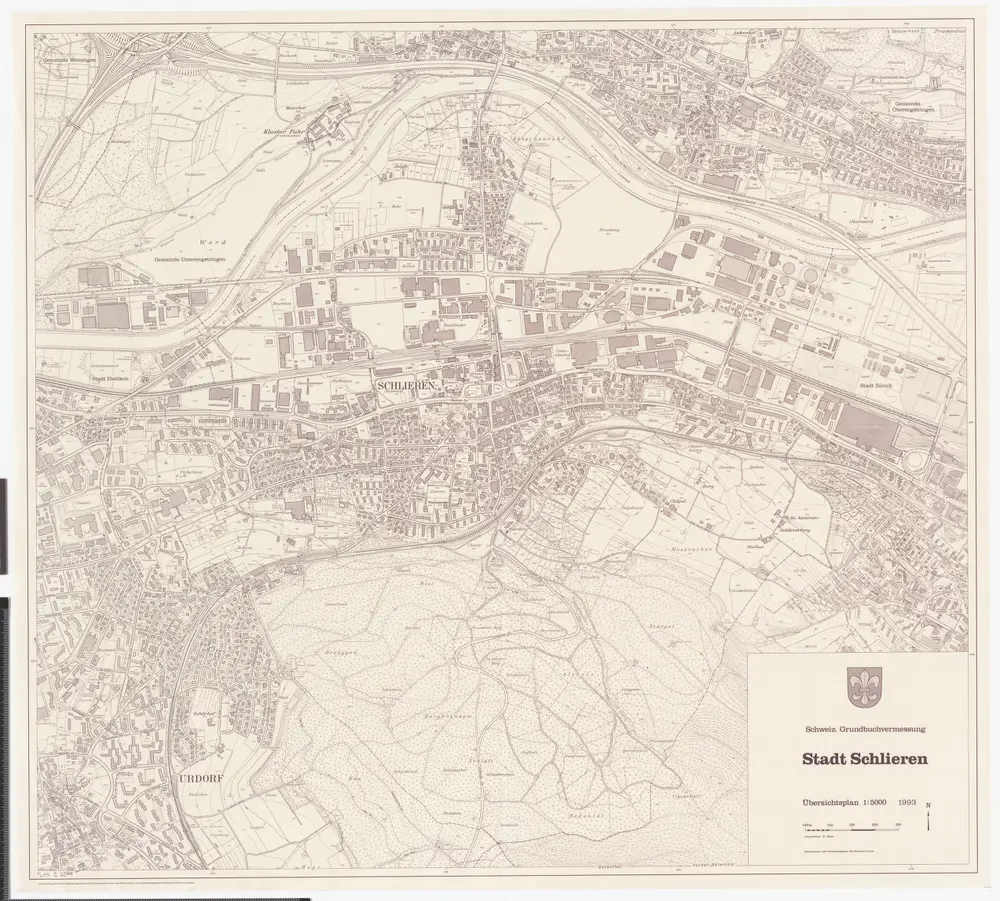 Schlieren: Gemeinde; Übersichtsplan (Schweizerische Grundbuchvermessung)