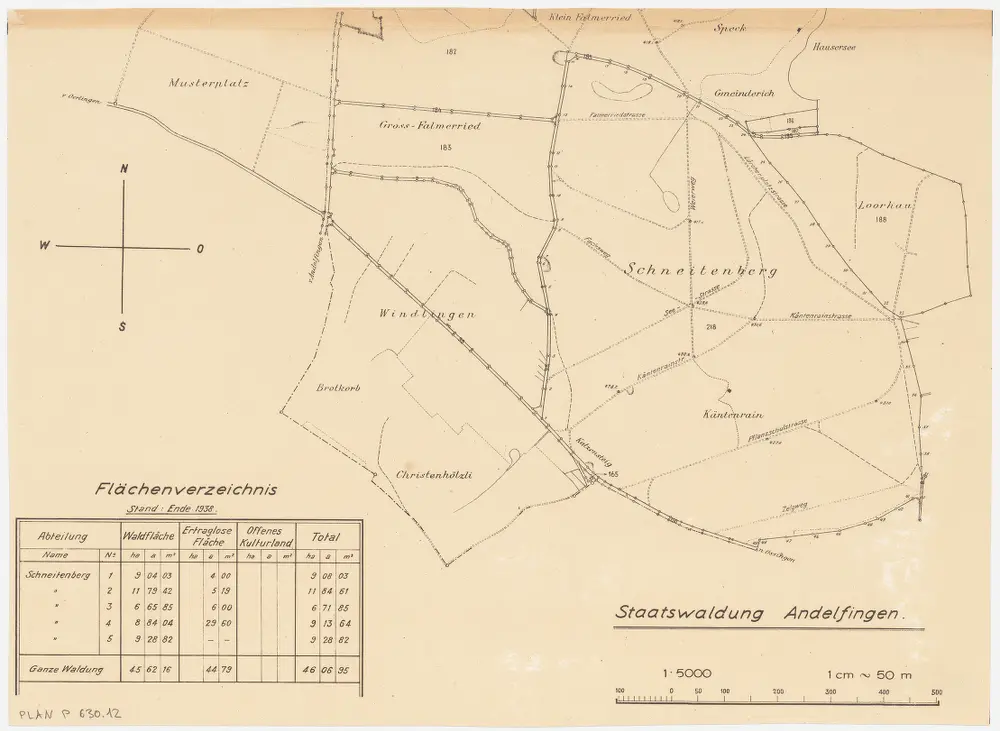 Ossingen: Staatswaldung: Schneitenberg; Grundriss