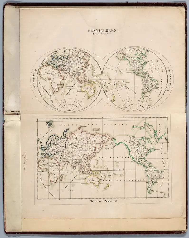 Planigloben.  Mercators Projection.