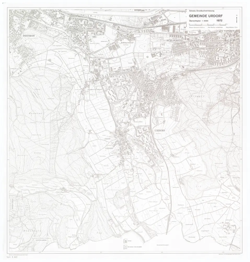 Urdorf: Gemeinde; Übersichtsplan (Schweizerische Grundbuchvermessung)