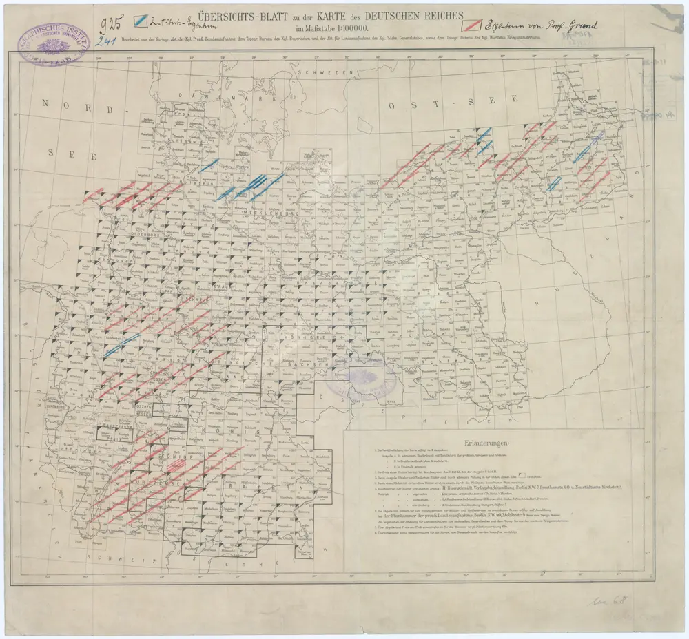 Übersichts-Blatt zu der Karte des Deutschen Reiches im Maßstabe 1:100 000