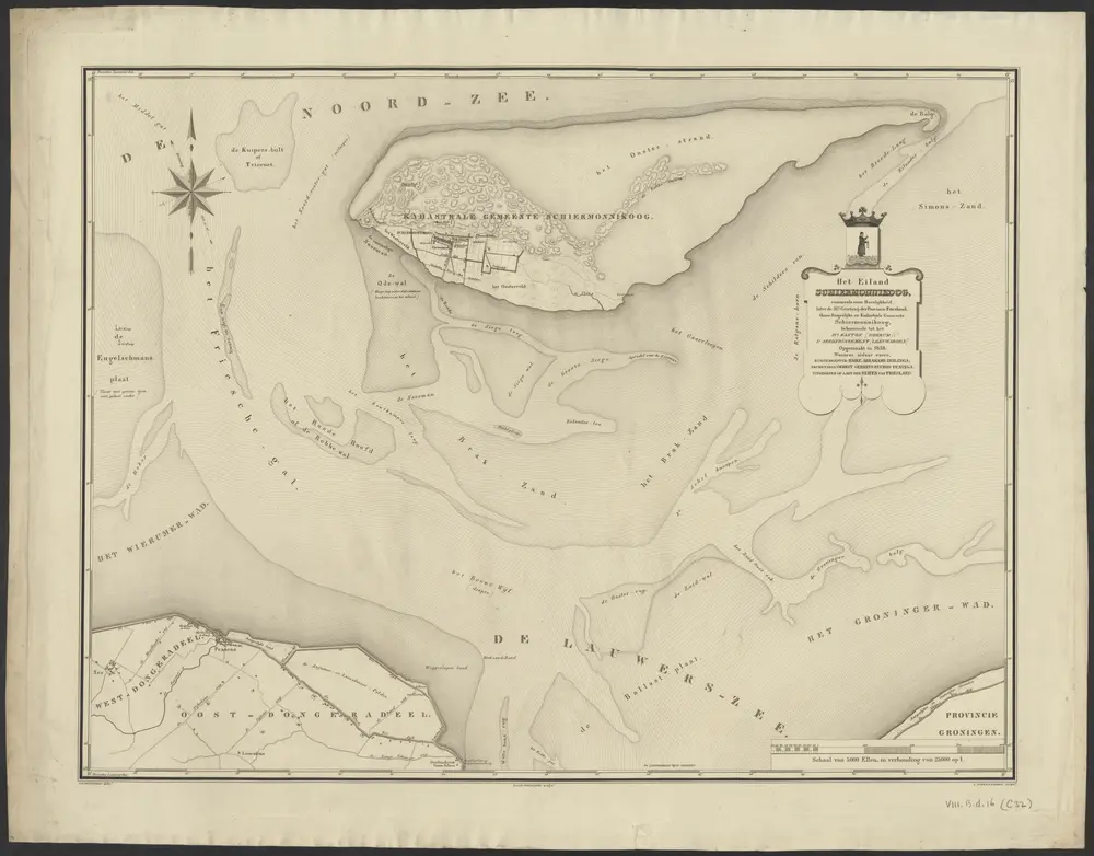 Het eiland Schiermonnikoog, voormaals eene heerlijkheid, later de 32e grietenij der provincie Friesland : thans burgerlijke en kadastrale gemeente Schiermonnikoog, behoorende tot het IVe kanton (Dokkum) Ie arrondissement (Leeuwarden), opgemaakt in 1858 ... Uitgegeven op last der Staten van Friesland