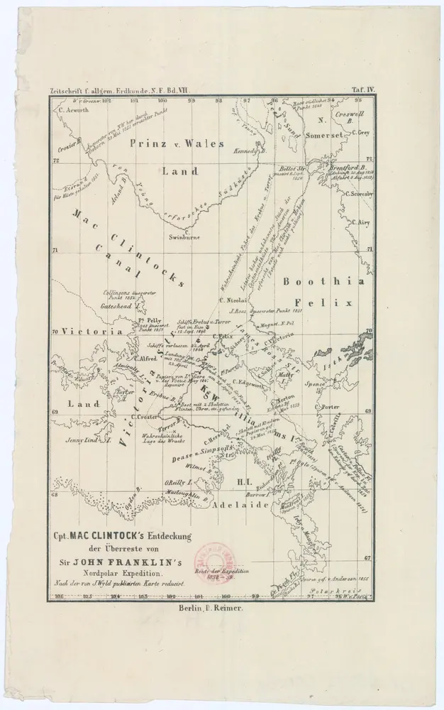 Cpt. Mac Clintock's Entdeckung der Überreste von Sir John Franklin's Nordpolar Expedition