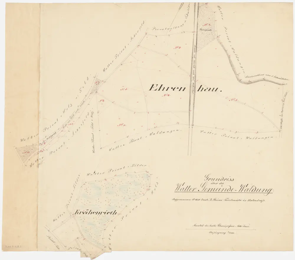 Regensdorf: Gemeindewaldung Watt: Ehrenhau, Chräenriet (Chreienriet, Krähenrieth); Grundrisse