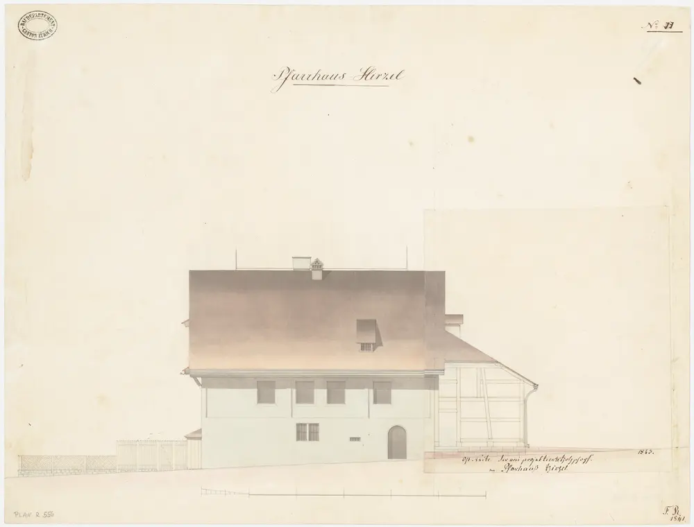 Hirzel: Pfarrhaus; Ostansicht (Nr. 11)