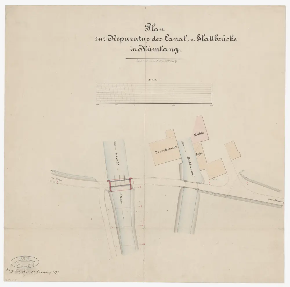 Rümlang: Reparatur der Kanal- und Glattbrücke; Situationsplan