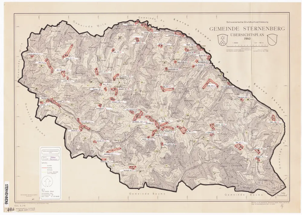 Sternenberg: Definition der Siedlungen für die eidgenössische Volkszählung am 01.12.1970; Siedlungskarte