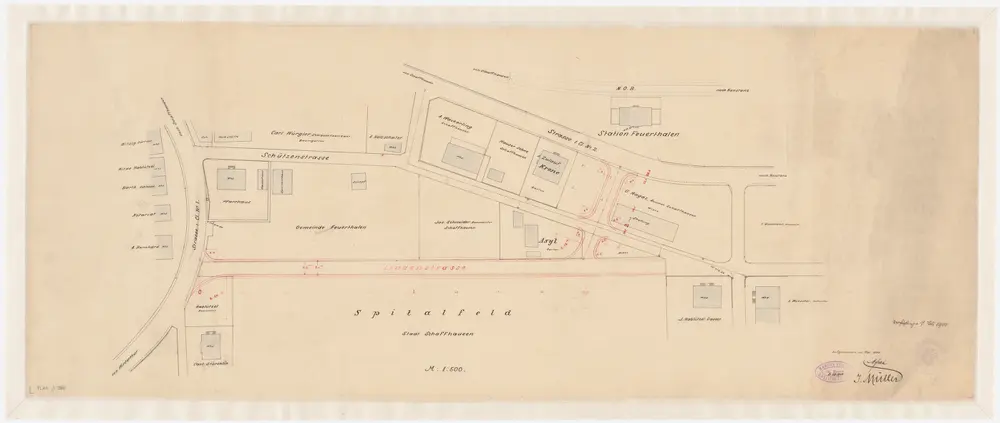 Feuerthalen: Korrektion der Lindenstrasse; Situationsplan