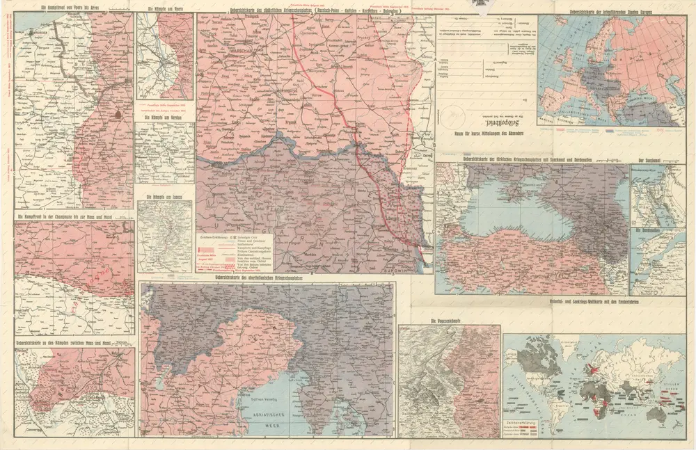 So steht der Krieg nach 14 Monaten seit Beginn des Krieges. Stand Anfang Oktober 1915