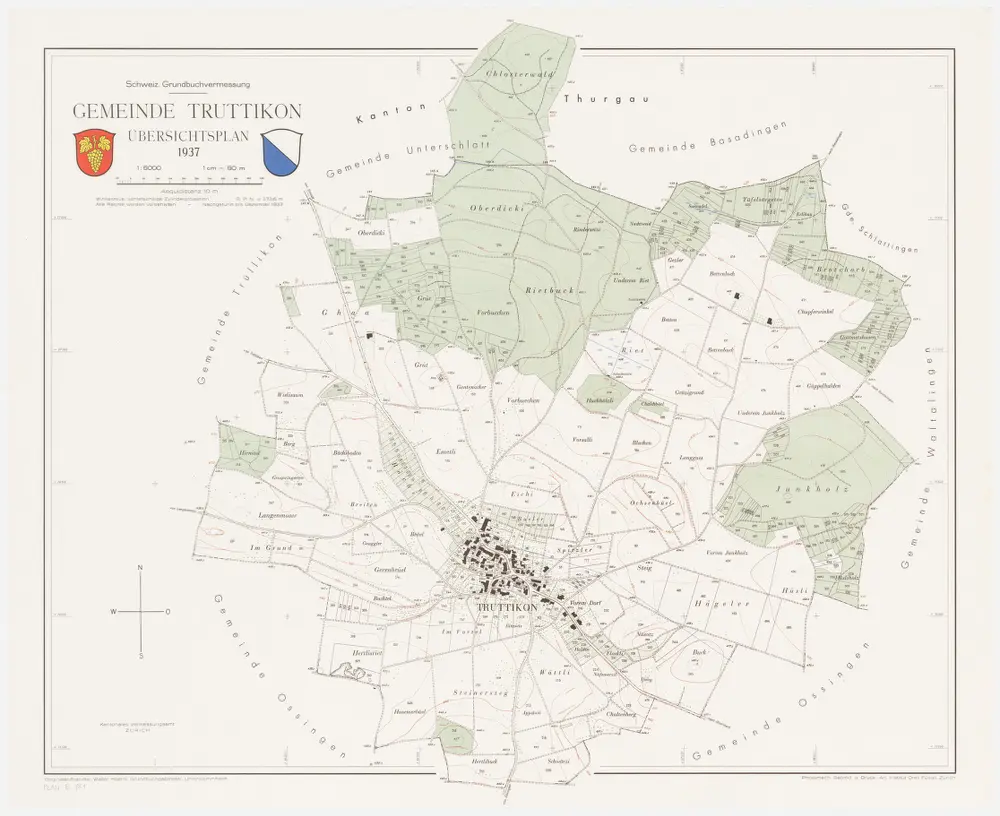 Truttikon: Gemeinde; Übersichtsplan (Schweizerische Grundbuchvermessung)