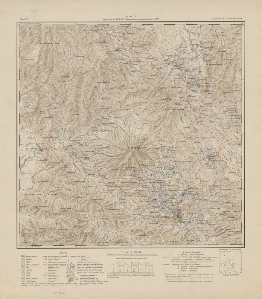 [Padang Sidimpoean] : opgenomen in 1896-1905 / Topographische Inrichting, Batavia 1908