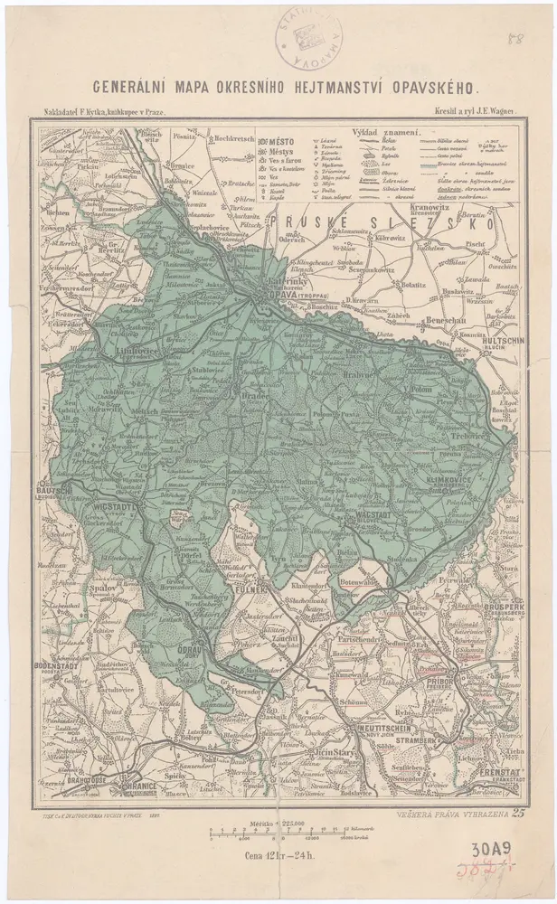 Generální mapa okresního hejtmanství Opavského