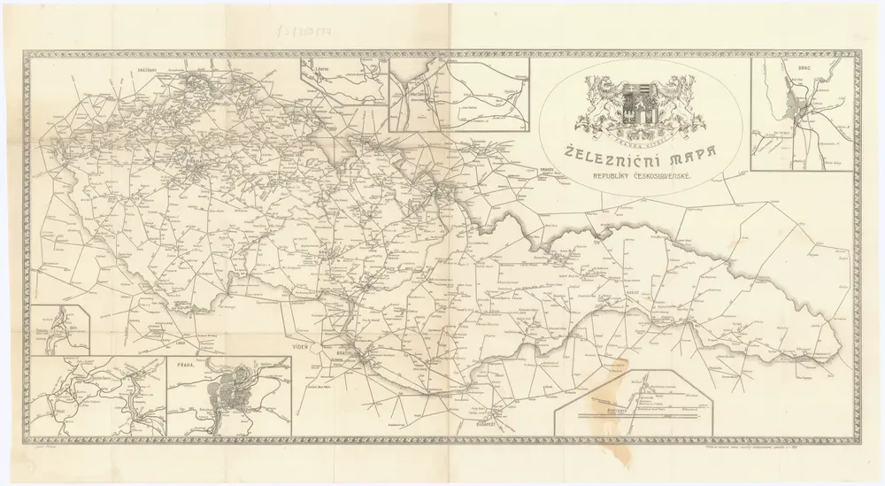 Železniční mapa Republiky Československé