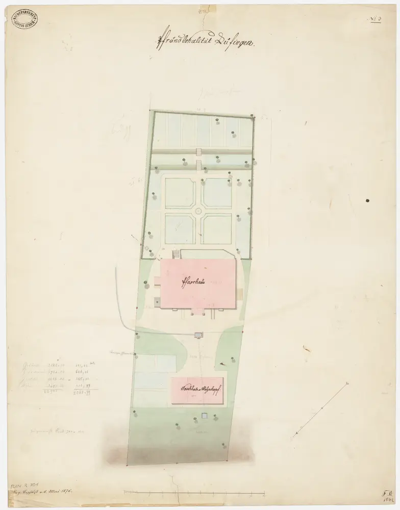 Lufingen: Pfrundlokalität mit Pfarrhaus; Grundriss (Nr. 3)