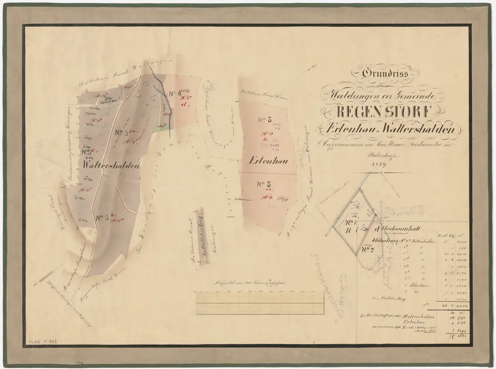 Regensdorf: Gemeindewaldungen Waltershalden, Ehrlenhau (Erlenhau), Dälliker Berg, Rier; Grundrisse