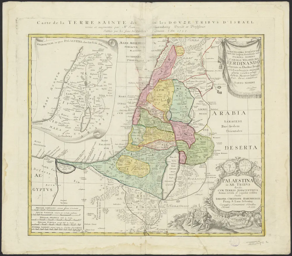 Palaestina in XII. tribus divisa, cum terris adjacentibus