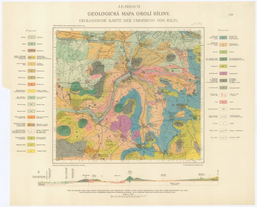 Geologická mapa okolí Bíliny