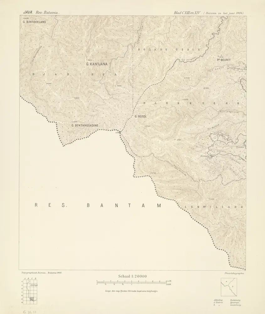 [Goenoeng Kantjana] : herzien in het jaar 1904 / Topographisch Bureau