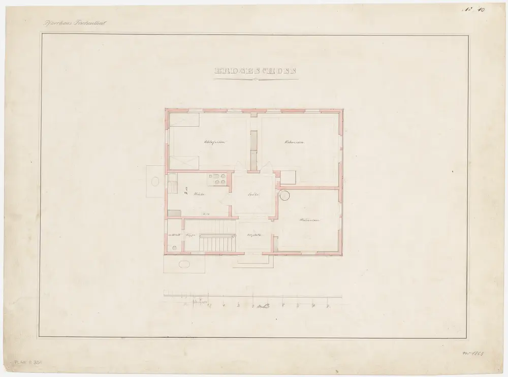 Fischenthal: Neues Pfarrhaus, Erdgeschoss; Grundriss (Nr. 10)