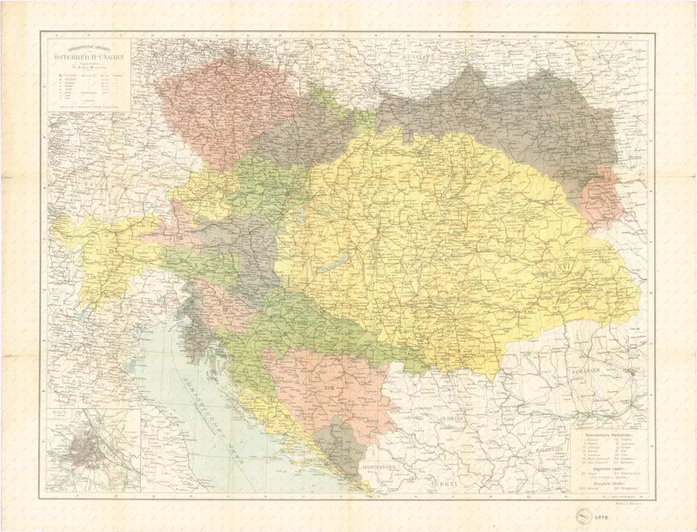 Topographische Landkarte von Oesterreich-Ungarn