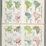 North America, South America, Asia, and Africa showing Minerals and Agriculture (Crops).