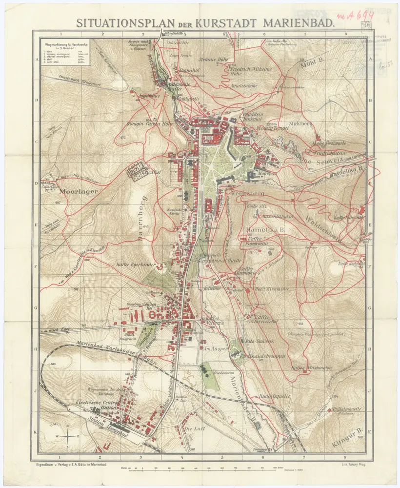 Situationsplan der Kurstadt Marienbad