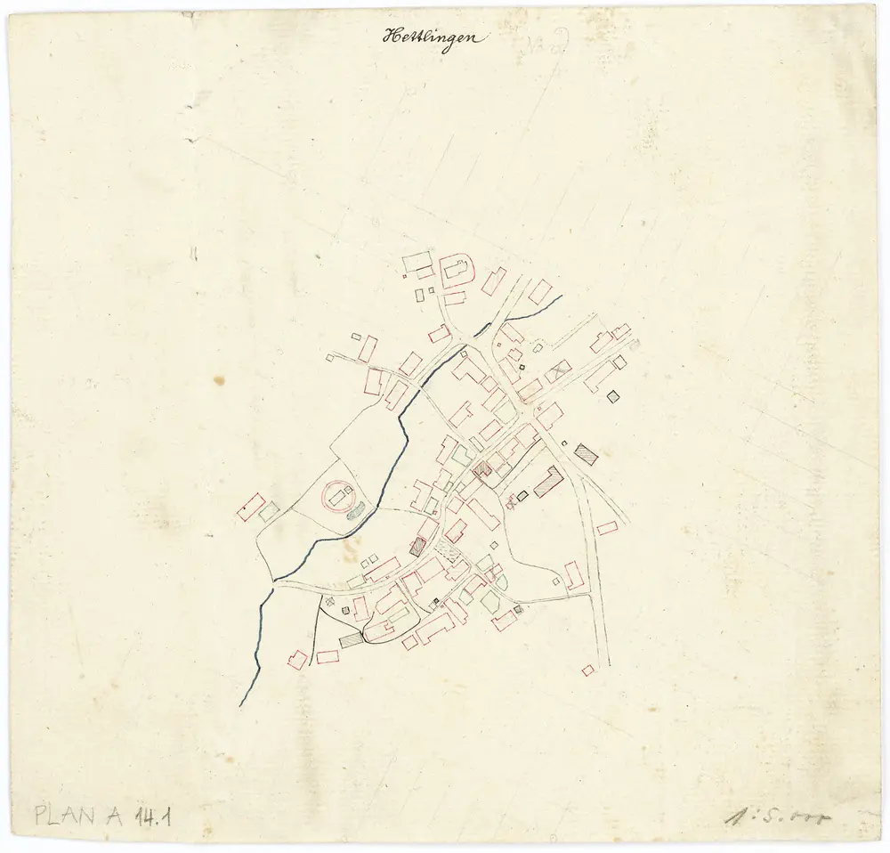 Vorlagen für die Topographische Karte des Kantons Zürich (Wild-Karte): Bezirk Winterthur: Ortsplan: Hettlingen