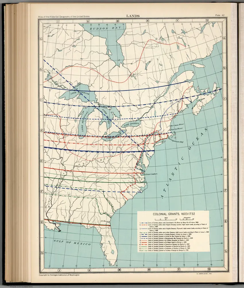 Plate 42.  Lands.  Colonial Grants, 1703-1732  (Facsimile).