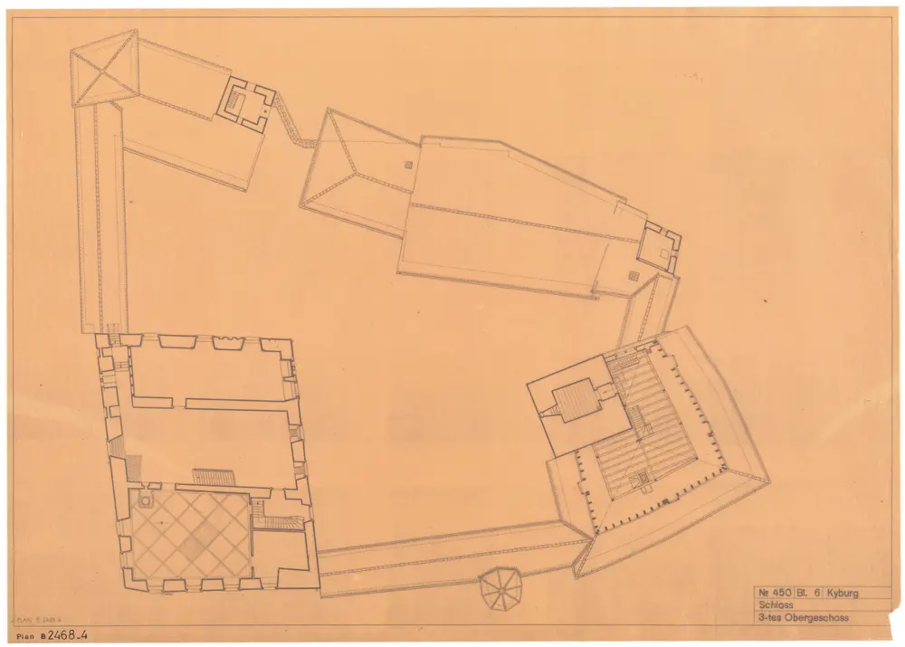 Kyburg: Schloss: 3. Stock; Grundriss (Blatt 6)