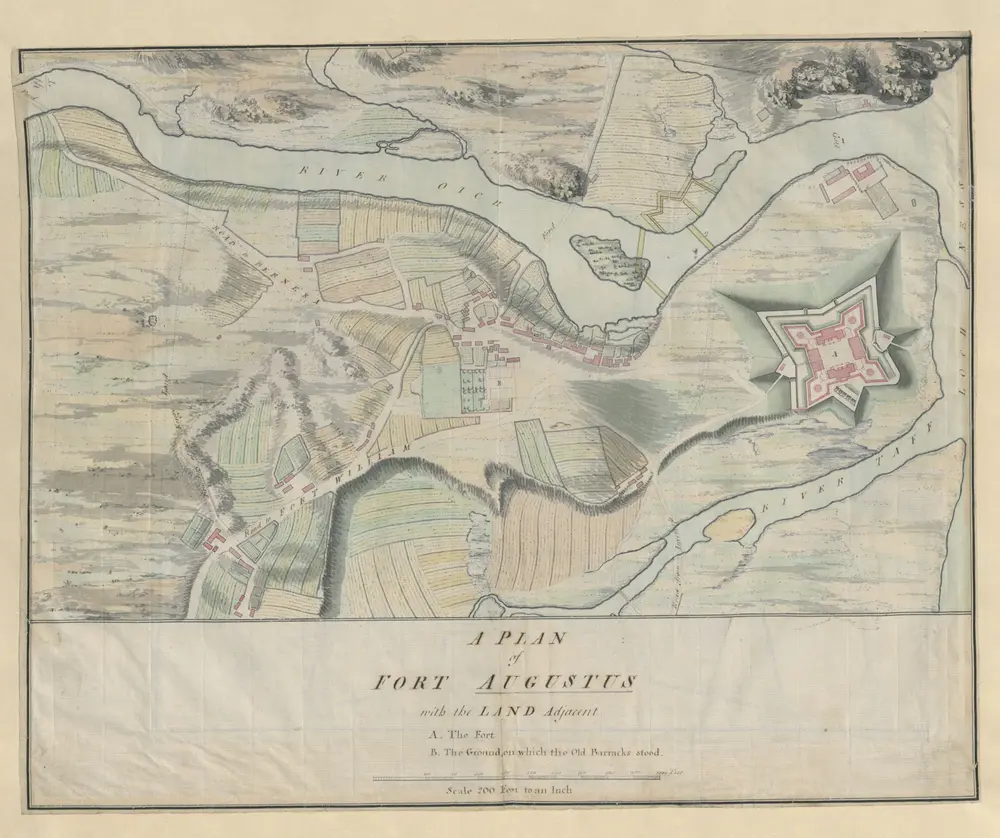 A PLAN of FORT AUGUSTUS with the LAND Adjacent.