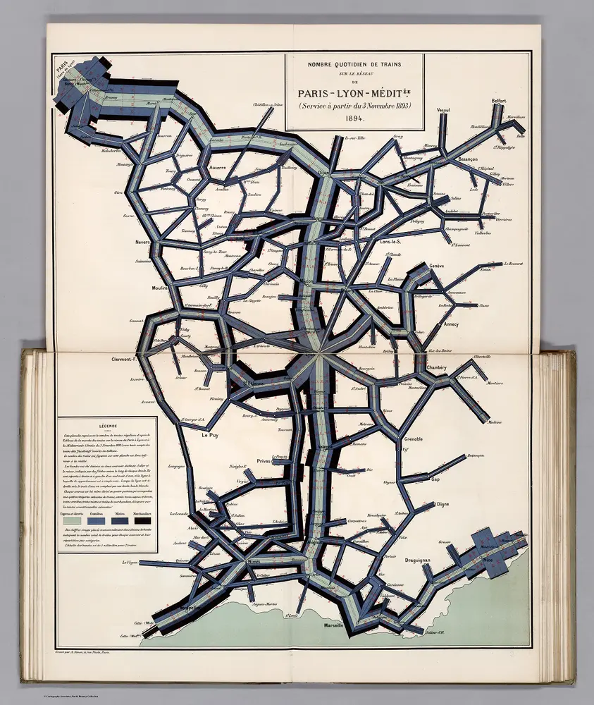 Nombre Quotidien de Trains sur le Reseau de Paris - Lyon - Mediterrainee ... 1893.