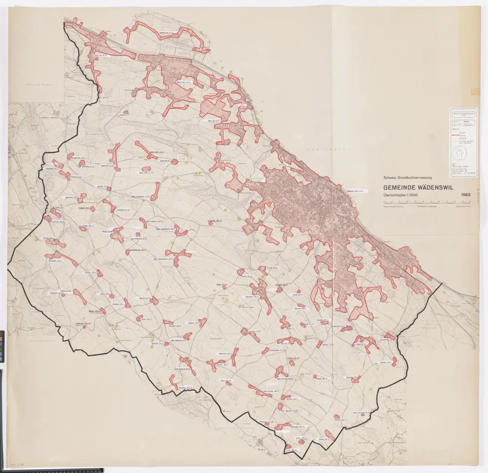 Wädenswil: Definition der Siedlungen für die eidgenössische Volkszählung am 01.12.1970; Siedlungskarte