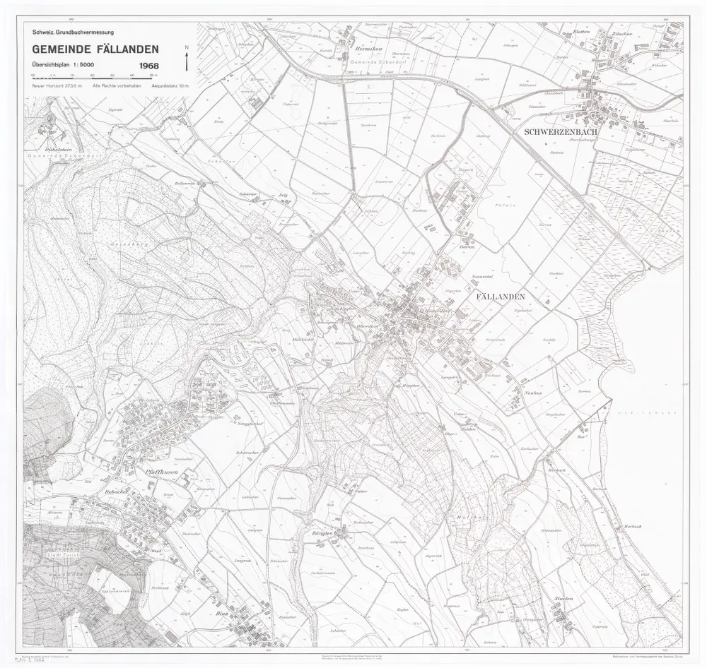Fällanden: Gemeinde; Übersichtsplan (Schweizerische Grundbuchvermessung)