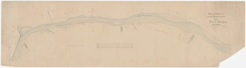 Niederneunforn TG bis Ossingen: Von der Fähre zwischen Altikon und Neunforn bis Burghof, Thurkorrektion; Situationsplan (Thur-Gebiet Nr. 21 d)