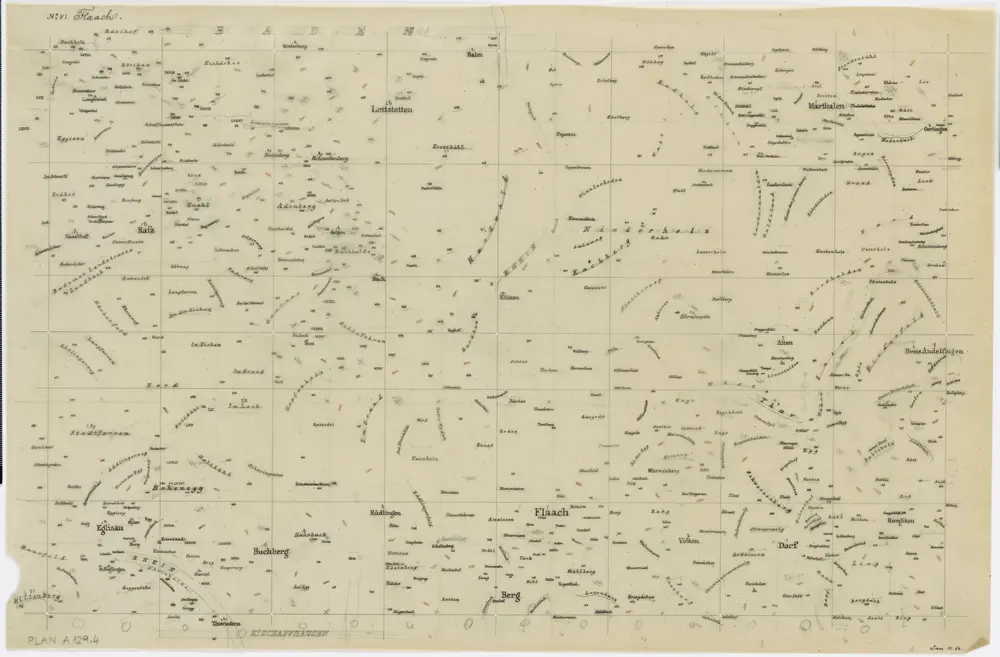 Vorlagen für die Topographische Karte des Kantons Zürich (Wild-Karte): Schrift-Pausen: Blatt VI: Flaach