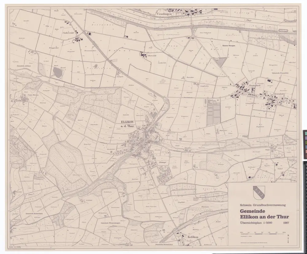Ellikon an der Thur: Gemeinde; Übersichtsplan (Schweizerische Grundbuchvermessung)