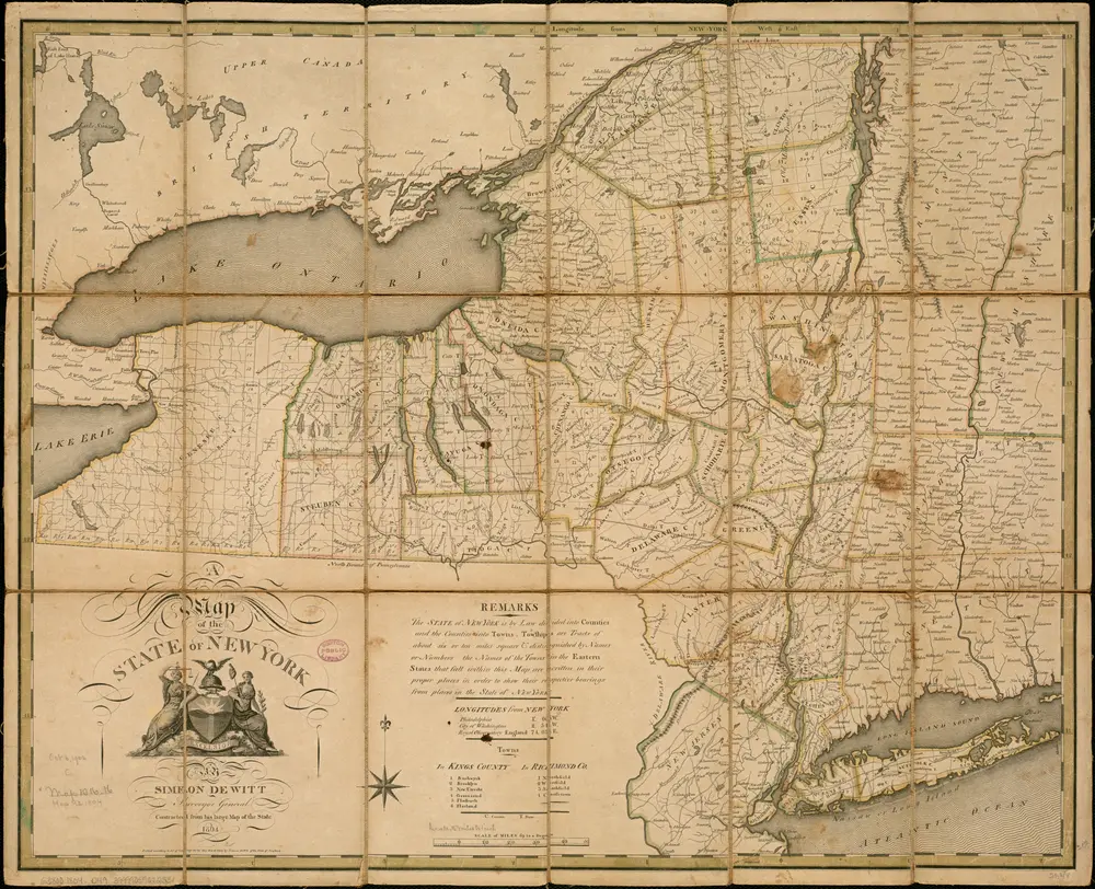 A map of the State of New York