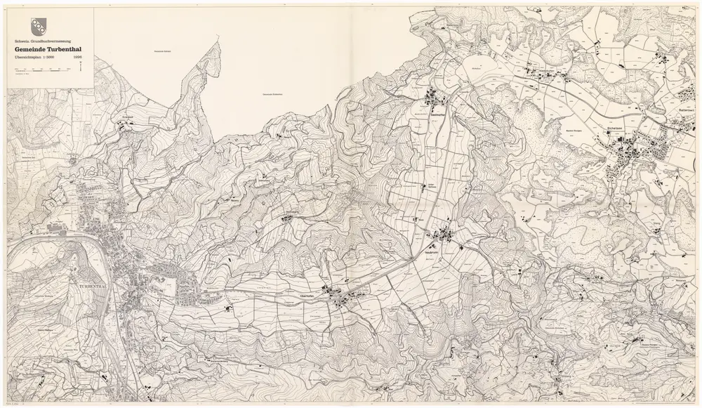 Turbenthal: Nördlicher Teil der Gemeinde; Übersichtsplan (Schweizerische Grundbuchvermessung)